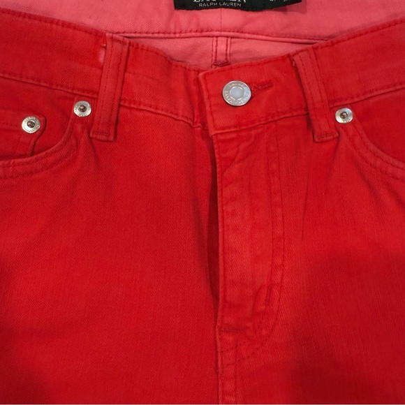 Lauren Ralph Lauren Women’s Red Premier Skinny Cropped Jeans size 4 Petite - Picture 8 of 10